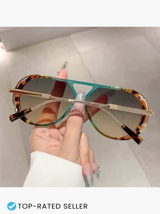 Oversized Double Beam Pilot Sunglasses Retro Vintage Shades Unisex main image 6